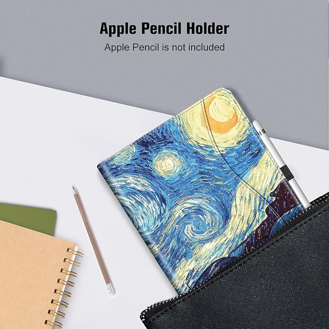 Fintie Case for iPad 9th / 8th / 7th Generation (2021/2020/2019) 10.2 Inch - [Corner Protection] Multi-Angle Viewing Stand Cover with Pocket & Pencil Holder, Auto Sleep Wake, Starry Night