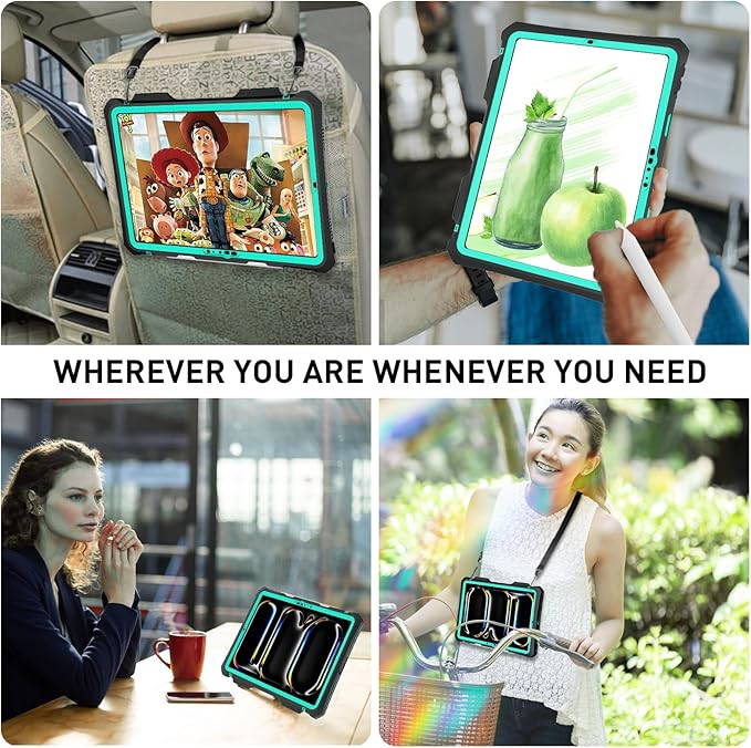for iPad Pro 11 Case 2024 - Waterproof Case for iPad Pro 11 Inch M4 (5th Generation), Full Body Protection Case Shockproof Dust-Proof with Pencil Holder