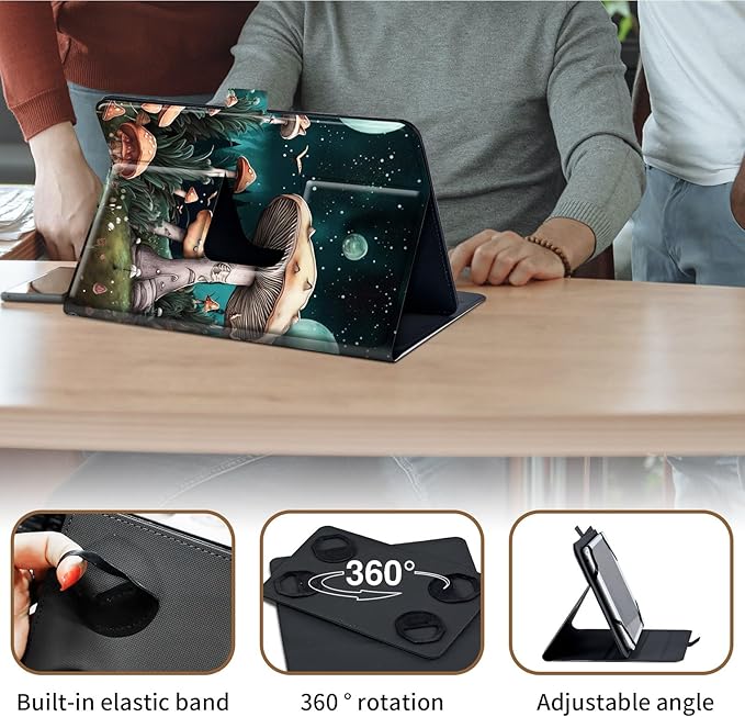 Case for Lenovo Tab P11 Pro Gen 2 11.2" 2022,Mxfdegf 360 Degree Rotating Stand and Magnetic Closure Case for 11.2 inch Lenovo Tab P11 Pro 2nd Generation,Mushroom Forest