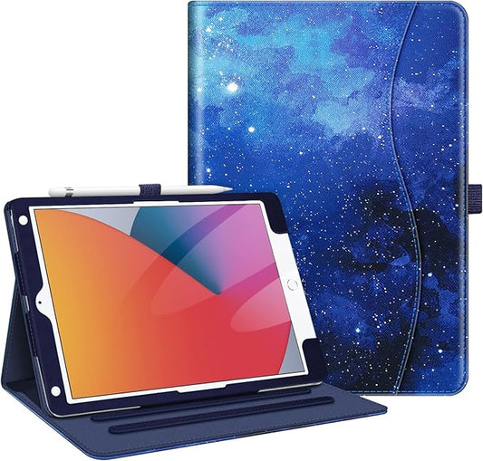 Fintie Case for iPad 9th / 8th / 7th Generation (2021/2020/2019) 10.2 Inch - [Corner Protection] Multi-Angle Viewing Stand Cover with Pocket & Pencil Holder, Auto Sleep Wake, Starry Sky