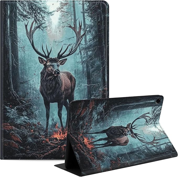 Case for Samsung Galaxy Tab A9 8.7-Inch 2023, Slim PU Leather Stand Cover with Auto Wake/Sleep, Multi-Angle Viewing & Shockproof, Enormous Stag