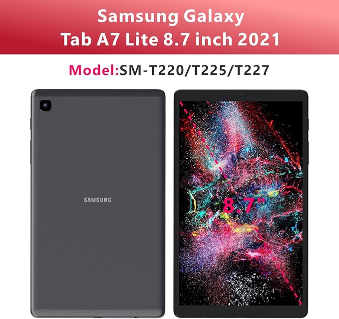 case for Samsung Galaxy Tab A7 Lite Case 2021, 3 in 1 Heavy Duty Kickstand Hybrid Three Layer Protective Cover for Galaxy Tab A7 Lite 8.7 SM-T227/T225/T220,Red