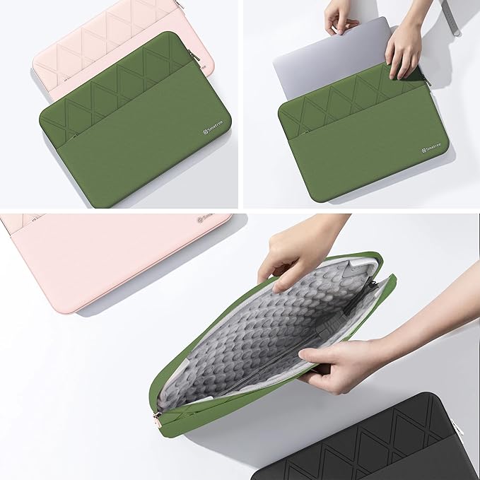 Smatree Laptop Sleeve for 12.3 inch Microsoft Surface Pro 7+/Surface Pro 7, Microsoft Protective Laptop Case with Accessory Pocket, YKK Zipper, Patented Super Corner Design, Green (E431G)