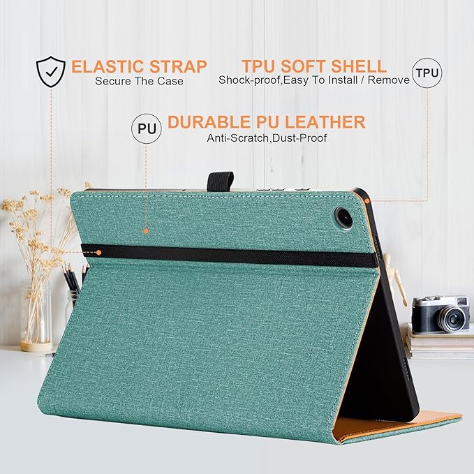 for Samsung Galaxy Tab A9 Plus Case Multiangle Stand for Samsung Tab A9 Plus Tablet Case 11 Inch SM-X210/SM-X216/SM-X218,Green