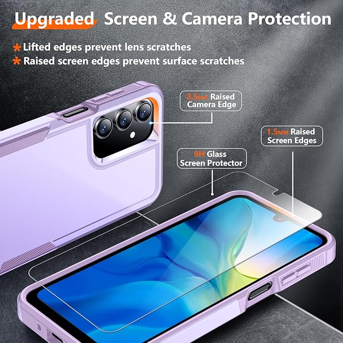 Red2Fire Designed for Samsung Galaxy A16 5G Case, [Military Grade Drop Protection] Non-Slip Heavy Duty Full Body Shockproof Protection Phone Case Galaxy A16 5G Case,Purple