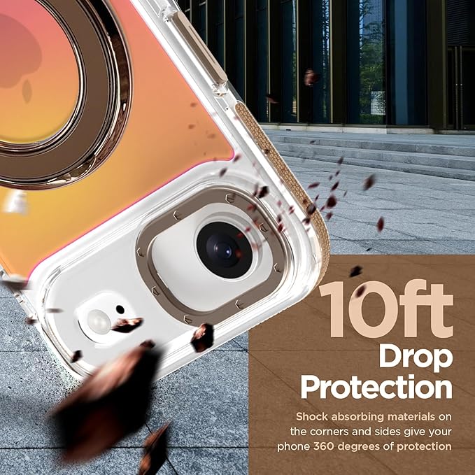 MOWIME Magnetic for iPhone Air Case with Stand [Compatible with Magsafe] [Cute Fashion Fluorescent Design] [1 Screen Protector] Slim Translucent Matte Case for iPhone Air 6.5" 2025, Desert