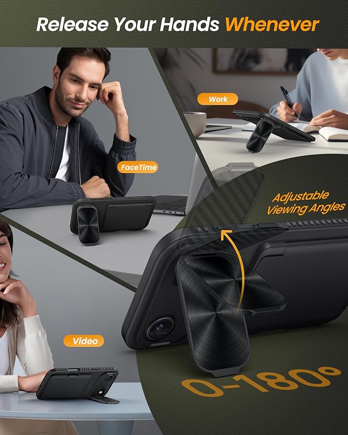 for iPhone Air Case Wallet with Stand, Built-in [2 Pack] Screen Protector & Card Holder & Camera Cover, Military Grade Drop Protection Protective Phone Case for iPhone Air Case 2025, Black