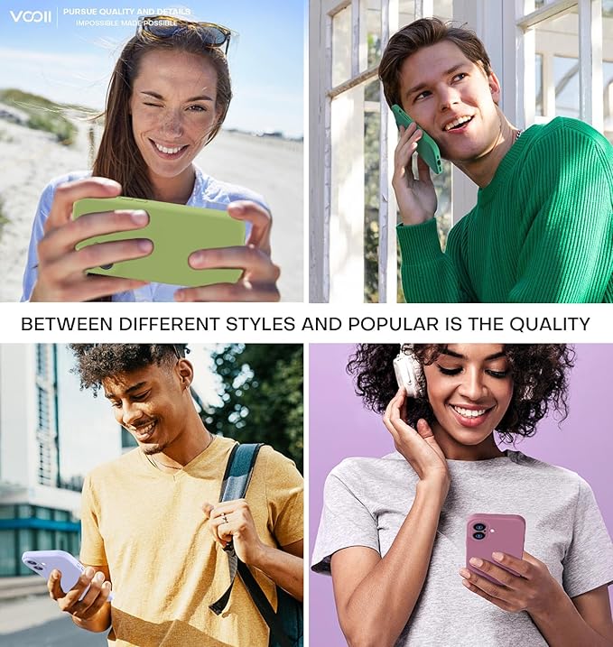 Vooii Compatible with iPhone 16 Case, Liquid Silicone Upgrade [Camera Protection] [Soft Anti-Scratch Microfiber Lining] Shockproof Phone Case for iPhone 16 6.1 inch - Cedar Green