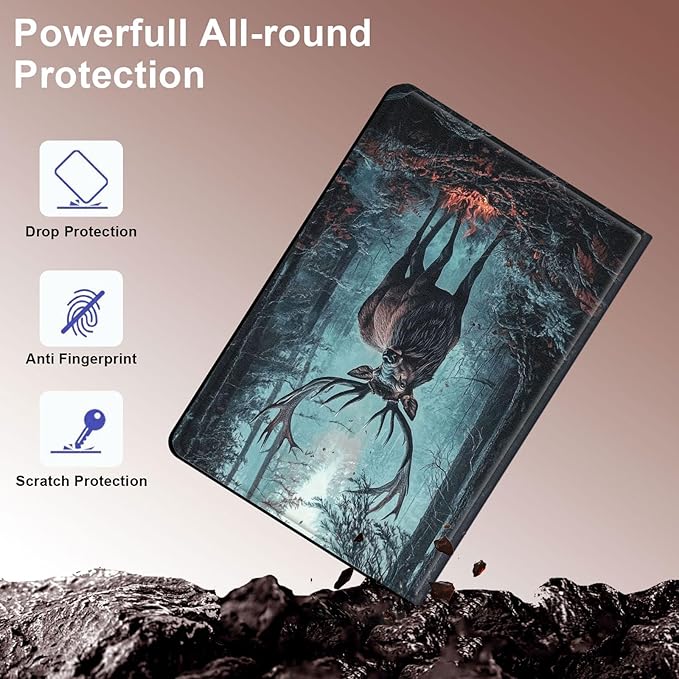 Case for Samsung Galaxy Tab S10 FE/ S9 FE 5G 10.9 Inch/Tab S9 11 Inch, Slim PU Leather Stand Cover with Auto Wake/Sleep, Multi-Angle Viewing & Shockproof, Enormous Stag