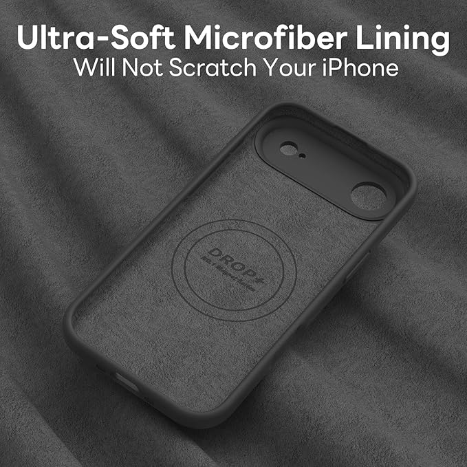 Vooii Magnetic Compatible with iPhone Air Case (Compatible with Magsafe) (Upgraded Camera Protection) Liquid Silicone Shockproof Full Body Protective Phone Cover for Women Men, Black, 6.5"