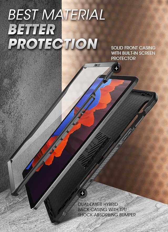 SUPCASE for Samsung Galaxy Tab S9 11 inch Case with Stand (Unicorn Beetle Pro), [Built-in Screen Protector & S Pen Holder] Full-Body Heavy Duty Rugged Tablet Cover for Galaxy Tab S9 11'', Black