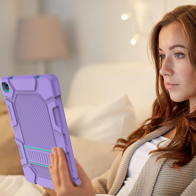 Rantice Shockproof Rugged Cover for Samsung Galaxy Tab A9+ 10.9 Inch, Purple+Green Case with Kickstand, 2023 Model (SM-X210/X216/X218)