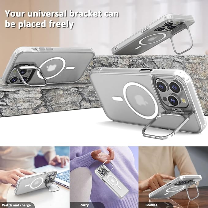 for iPhone 15 Pro Case Magnetic, [Compatible with Magsafe] Supports Wireless Charging,Case for iPhone 15 Pro, Translucent