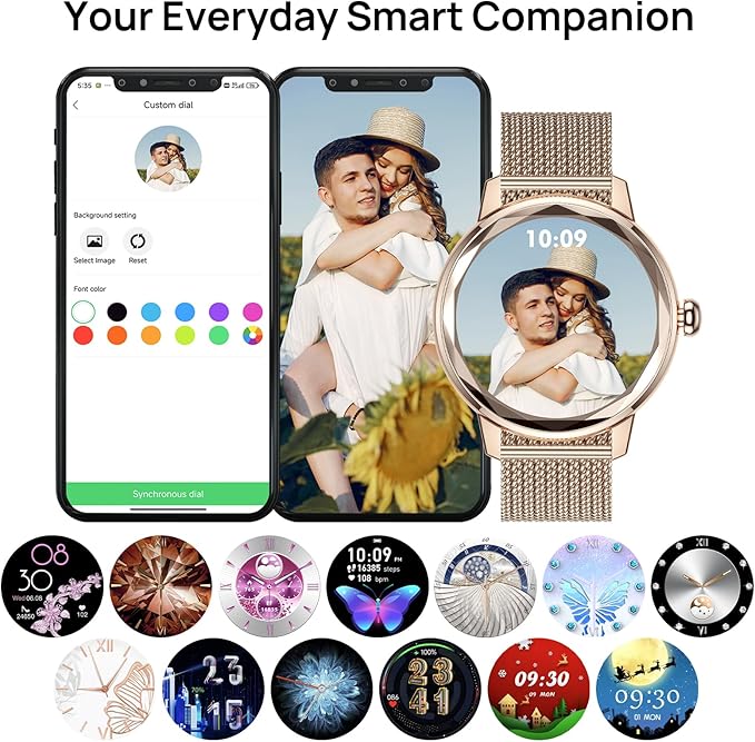 Smart Watch for Women,Fitness Tracker with Heart Rate/SpO2 Monitor, IP67 Elegant Woman Watch with Answer Calls&Dials, Compatible iOS Android, Rose Gold Sports Smartwatch, 2 Bands