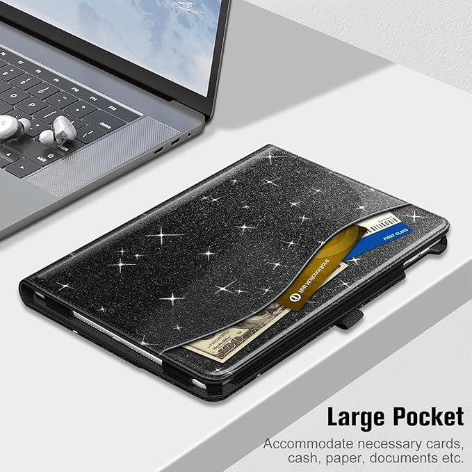 Fintie Case for iPad 9th / 8th / 7th Generation (2021/2020/2019) 10.2 Inch - [Corner Protection] Multi-Angle Viewing Stand Cover with Pocket & Pencil Holder, Auto Sleep Wake, Glittering Black