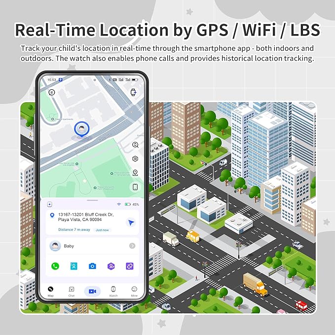 4G Kids Smart Watch Boys with GPS Tracker Video Calling Texting, Waterproof Smartwatches Age 5-13, One-Key SOS Call Voice Chat Cell Phone Watch with Alarm Clock Game HD Camera (Black)