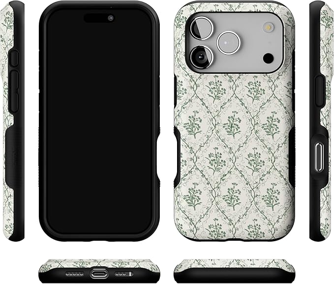 Casely iPhone 17 Pro Case | Sage Tapestry | Floral Vines | Bold Protective Design | Compatible with MagSafe