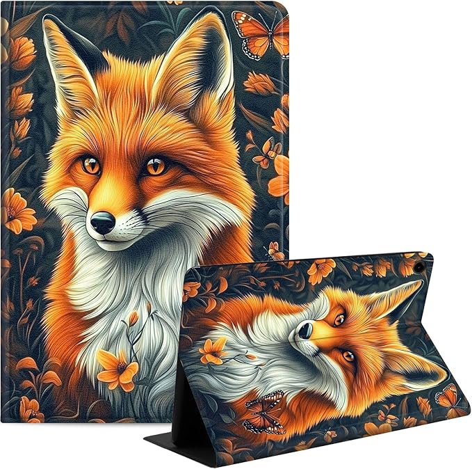Case for Samsung Galaxy Tab A9 8.7-Inch 2023, Slim PU Leather Stand Cover with Auto Wake/Sleep, Multi-Angle Viewing & Shockproof, Beautiful Fox