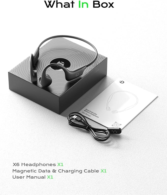 Open Ear Sport Headphones, Wireless Bone Conduction Earphones, Built-in 32GB MP3,with Mic, IP68, Sweat & Water Resistant, Up to 8 Hours Battery, Bluetooth 5.3, for Running, Workouts, Swimming