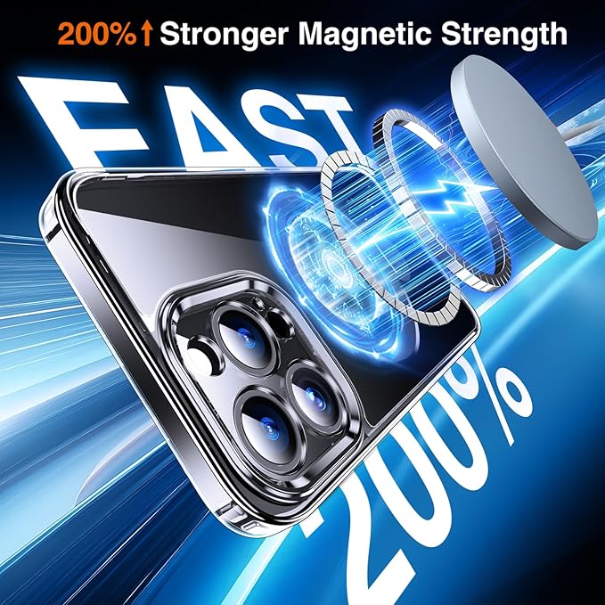 360° O-Ring MagStander for iPhone 16 Pro Case with Magnetic Kickstand Ring Holder [Compatible with MagSafe][360°Rotate Stand Ring][Military Shockproof] iPhone 16 Pro Phone Cover Clear