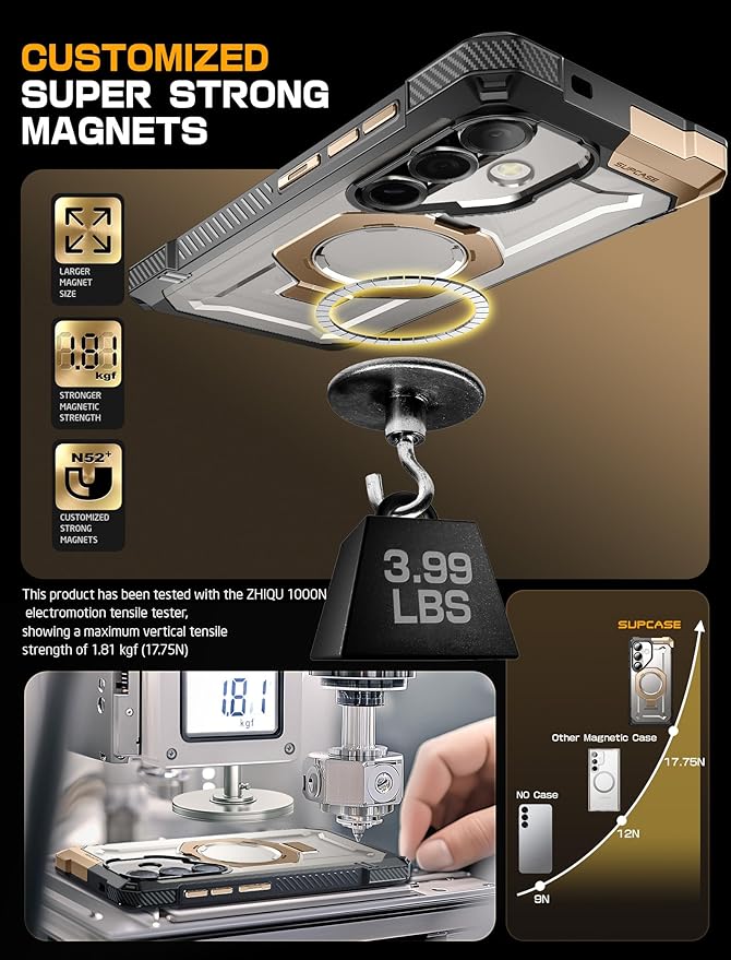 SUPCASE for Samsung Galaxy S25 Case with Stand (Unicorn Beetle Grip), [Compatible with MagSafe] [Military-Grade Drop Protection] Heavy Duty Shockproof Magnetic Phone Case for Galaxy S25 6.2", Desert