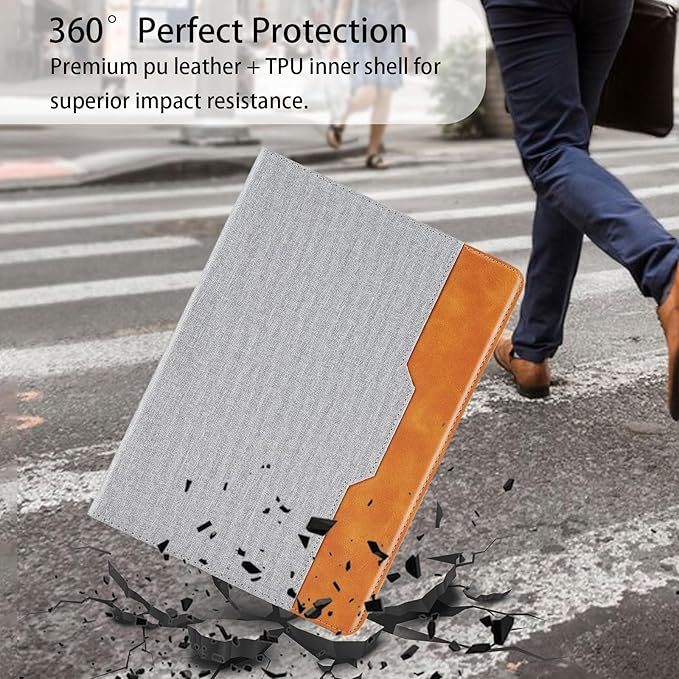 Case for Samsung Galaxy S10 Fe Plus 13.1 inch with S Pen Holder, PU Leather with Hand Strap Folio Flip Cover for Galaxy S10 FE+ with Pockets Auto Sleep/Wake for Man Woman, Grey