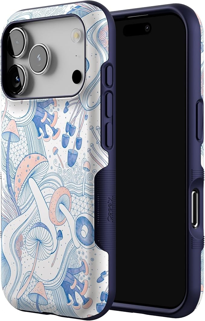 Casely iPhone 17 Pro Case | The Fun Guy | Enchanted Forest Mushroom Floral | Bold Protective Design | Compatible with MagSafe
