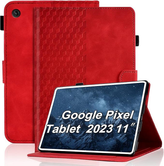Case for Google Pixel Tablet 11 inch 2023 Magnetic PU Leather Folio Adjustable Stand Case with Card Holder Multi-Angle Viewing Flip Cover for Pixel 11" - Red