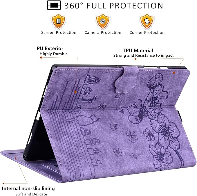 Lenovo Tab M11 / K11 LTE 11" Tablet Case - PU Leather with Pen Holder, Magnetic Cover Folio Stand - Purple