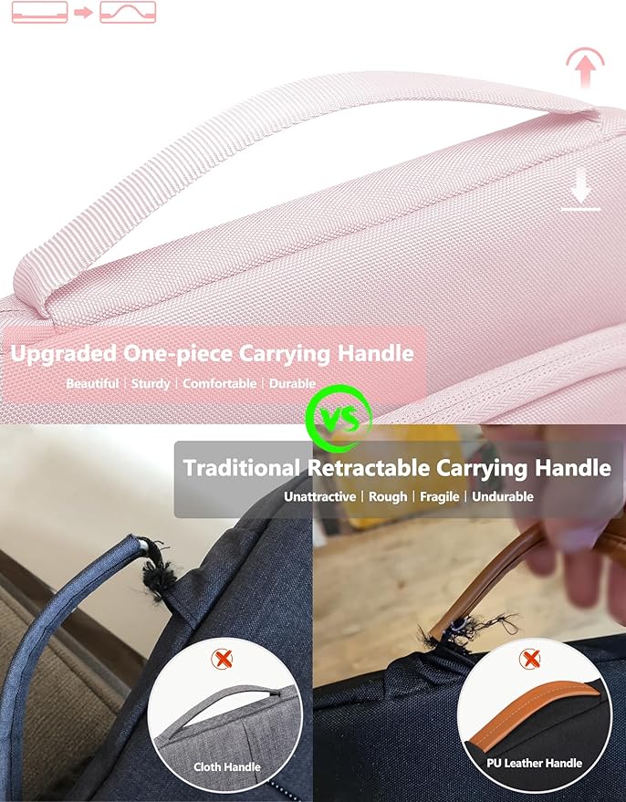 HYZUO 17-17.3 Inch Laptop Bag Case Sleeve for 17" 17.3" HP/Dell/Lenovo/ASUS/Acer/LG/MSI Gaming Laptop/Razer Blade 17/18, Notebook Carrying Briefcase for Men Women, Pale Pink