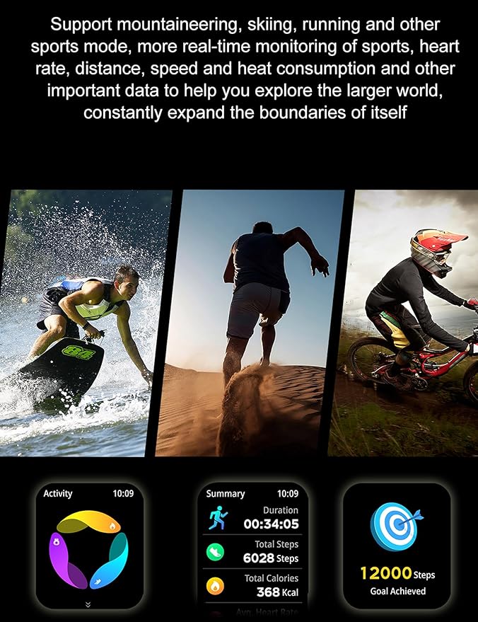 ZJX Smart Watch with Earbuds,2.01" HD Touch Screen Headset Sports Smart Watch for Man Women for iPhone Android,Bluetooth Fitness Tracker Smartwatch, Message Notification, Answer, Dial Calls