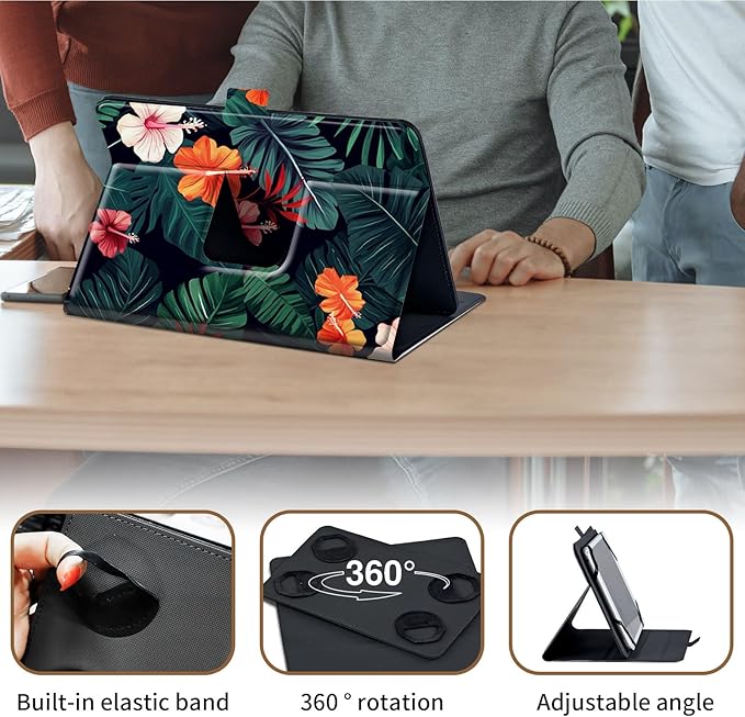 Case for Lenovo Tab P11 Pro Gen 2 11.2" 2022,Mxfdegf 360 Degree Rotating Stand and Magnetic Closure Case for 11.2 inch Lenovo Tab P11 Pro 2nd Generation,Tropical Flower