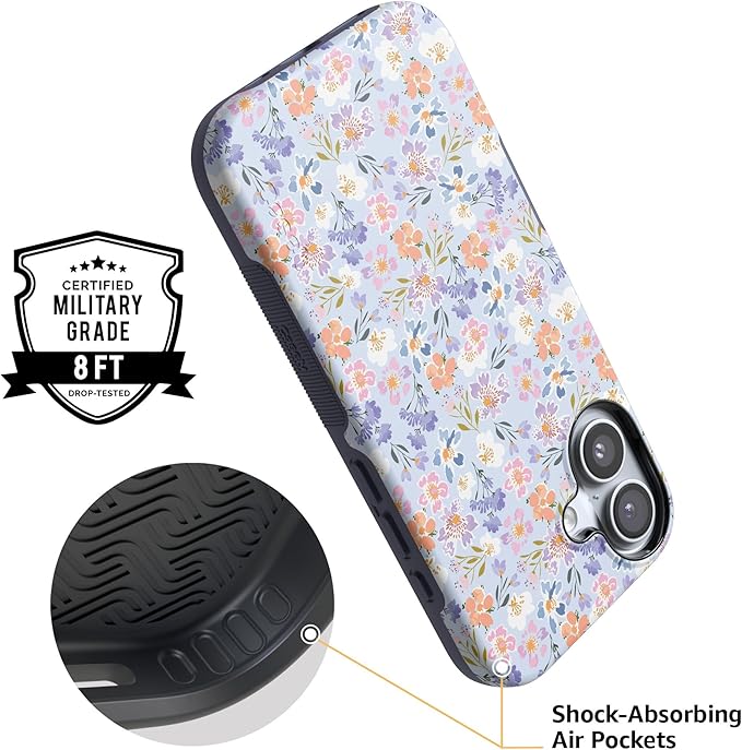 Casely iPhone 17 Case | Poppy Meadows | Pastel Floral | Compatible with MagSafe | Bold Protective Design