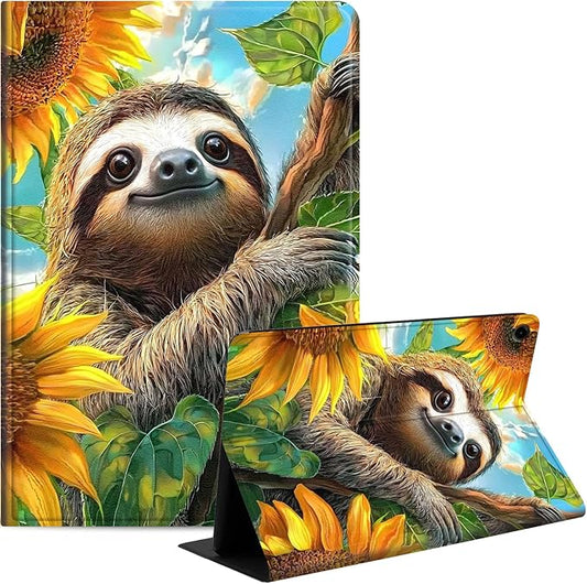 Case for Samsung Galaxy Tab A9+/A9 Plus 11” 2023 Model (SM-X210/X216/X218), Slim PU Leather Stand Cover with Auto Wake/Sleep, Multi-Angle Viewing & Shockproof, Cute Sloth