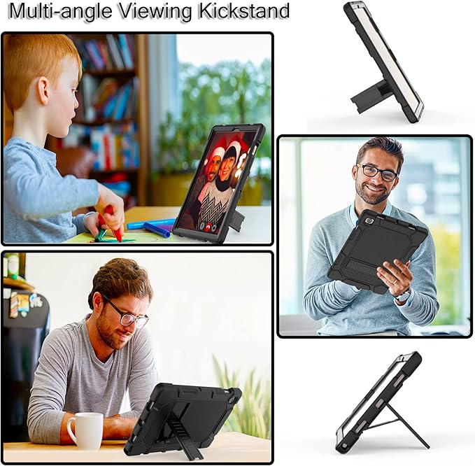 Rantice Galaxy Tab A8 10.5 Case with Kickstand, Hybrid Shockproof Rugged Cover for Samsung A8 Tablet Case 10.5 Inch (SM-X200/X205/X207), Black