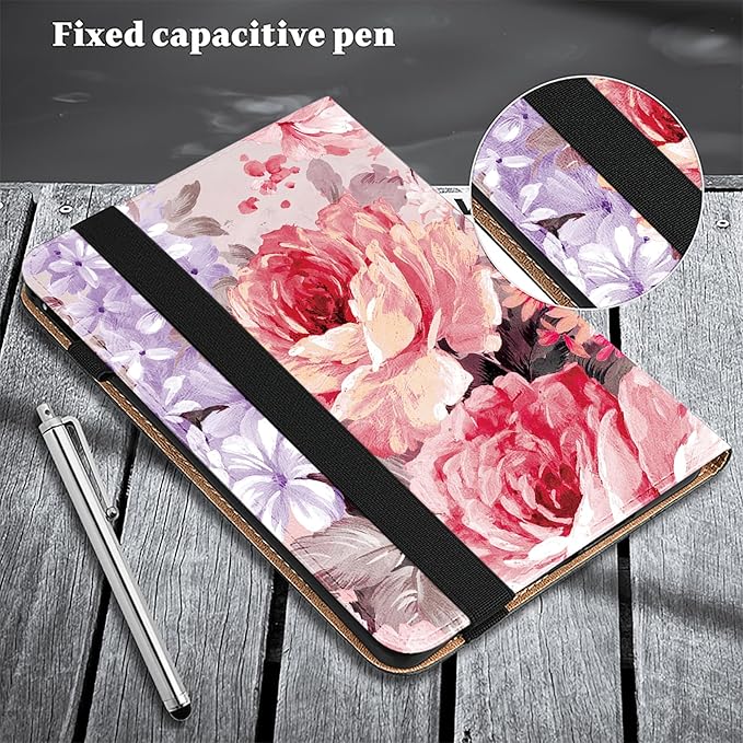 ALILANG Case for Samsung Galaxy Tab A9 Plus 11 Inch 2023, PU Leather Folio Cover with Multi-Angle Stand and Pen Holder for Samsung Tab A9+ (SM-X210/X216/X218) Tablet Case -Oil Painted Roses