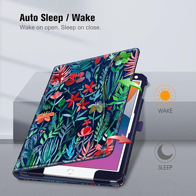Fintie Case for iPad 9th / 8th / 7th Generation (2021/2020/2019) 10.2 Inch - [Corner Protection] Multi-Angle Viewing Stand Cover with Pocket & Pencil Holder, Auto Sleep Wake, Jungle Night