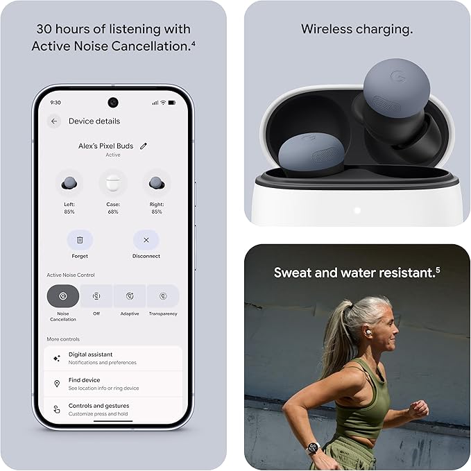 Google Pixel Buds Pro 2 - Wireless Bluetooth Earbuds with Pro-Level Active Noise Cancellation - Built for Gemini AI Assistant - Moonstone (2025 Model)