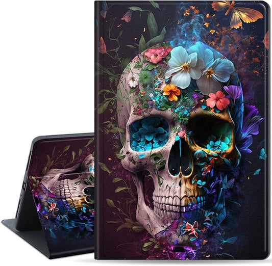 Slim Case for Samsung Galaxy Tab S10 FE / S9 FE 5G 10.9" & Tab S9 11", PU Leather Protective Cover, Multi-Angle Stand, Auto Sleep/Wake, Skeleton