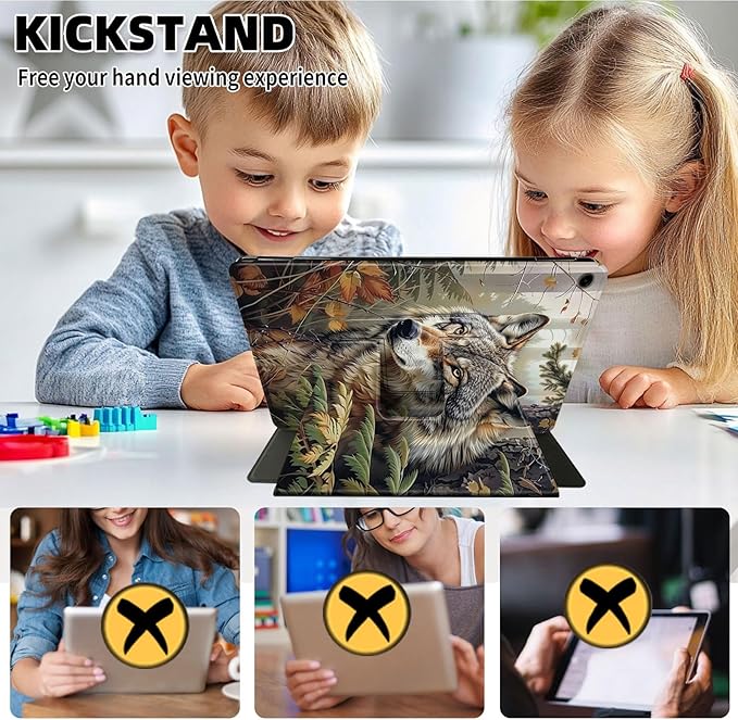 Case for Samsung Galaxy Tab A9+/A9 Plus 11 Inch 2023 Tablet Case, 360 Degree Rotating Folio Stand Smart Cover for Galaxy Tab A9+ Tablet SM-X210/X216/X218, Auto Sleep/Wake, Wolf 3