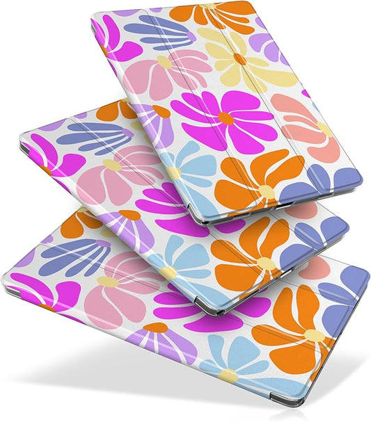 DONGKE Case for Samsung Galaxy Tab A9+/A9 Plus 11 inch 2024 2023 (SM-X210/X216/X218), Slim Stand Hard PC Translucent Back Shell Smart Cover, Auto Wake/Sleep - Retro Florals