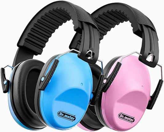 Dr.meter Ear Muffs for Noise Reduction: EM100 27.4SNR Kids Noise Cancelling Headphones with Adjustable Headband - Adults Kids Ear Protection for Monster Truck Concert Autistic Sensory 2PACK