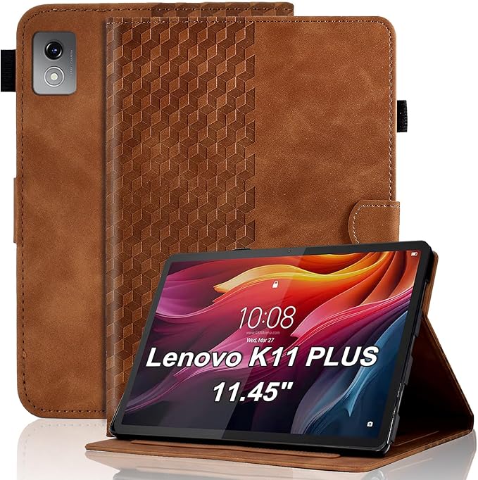 Case for Lenovo Tab K11 Plus 11.45 Inch (Model TB352FU) 2024 Magnetic PU Leather Folio Cover Card Holder Multi-Angle Lenovo Tab K11 Plus,Brown