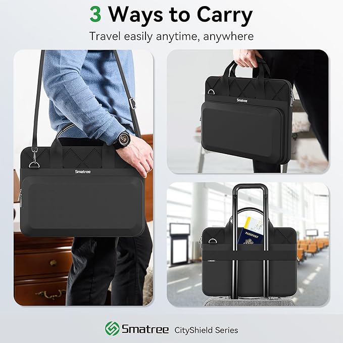 Smatree CityShield Laptop Shoulder Case for 15 inch Microsoft Surface Laptop 6/5/4/3, Case with External Accessory Pocket and Handle (MC05)