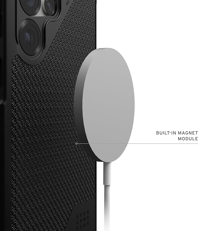 URBAN ARMOR GEAR UAG Designed for Samsung Galaxy S25 Ultra Case 6.9" Metropolis LT - Compatible with Magnetic Charging Impact-Resistant Rugged Military Drop Tested Protective Cover, Kevlar Black