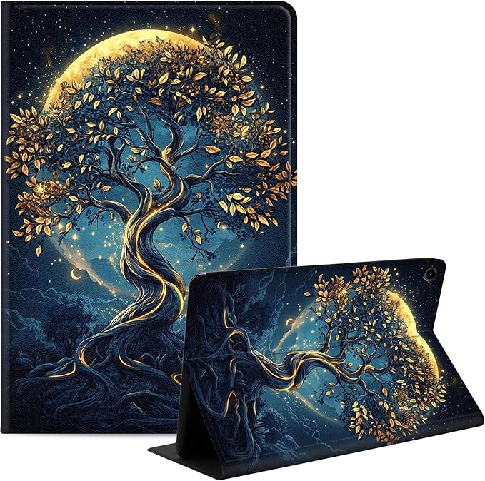 Case for Samsung Galaxy Tab A9+/A9 Plus 11” 2023 Model (SM-X210/X216/X218), Slim PU Leather Stand Cover with Auto Wake/Sleep, Multi-Angle Viewing & Shockproof, Tree of The Universe