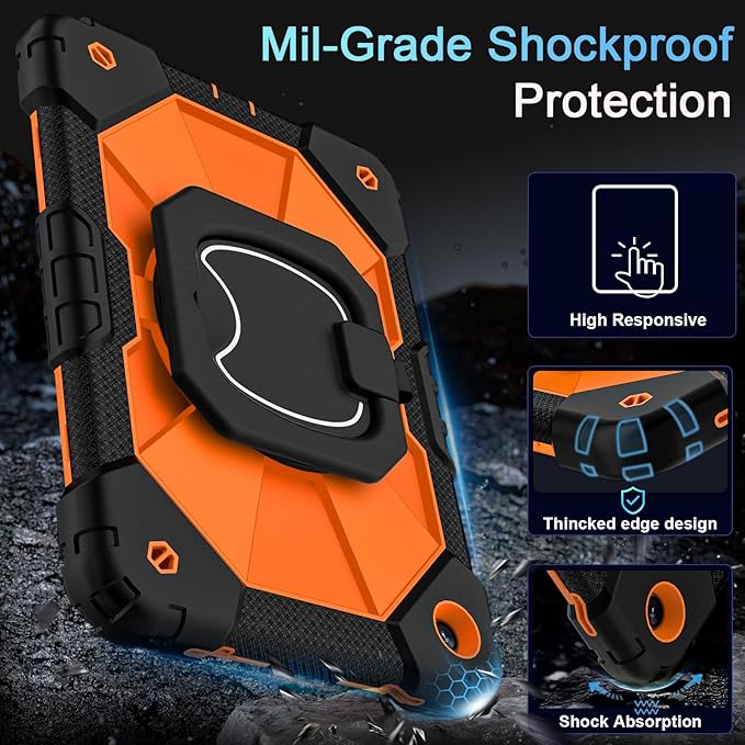 Case for Galaxy Tab A9 Plus 11 Inch Heavy Duty Cases for Samsung Galaxy A9+ (SM-X210/X216/X218) Tablet Case with Screen Protector 360 Rotating Stand Shoulder Strap Pen Holder