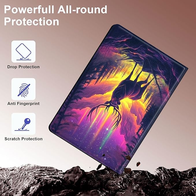 Case for Samsung Galaxy Tab S10 Plus/ S9 FE Plus/ S9 Plus 5G Tablet 12.4'', Slim PU Leather Stand Cover with Auto Wake/Sleep, Multi-Angle Viewing & Shockproof, Majestic Stag
