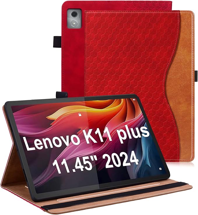 Case for Lenovo Tab K11 Plus 11.45 inch 2024 Released,PU Leather Tablet Folio Case for Lenovo Tab K11 Plus with Card Holder,Multi-Angle Stand - Brown