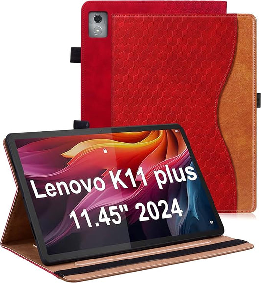 Case for Lenovo Tab K11 Plus 11.45 inch 2024 Released,PU Leather Tablet Folio Case for Lenovo Tab K11 Plus with Card Holder,Multi-Angle Stand - Brown